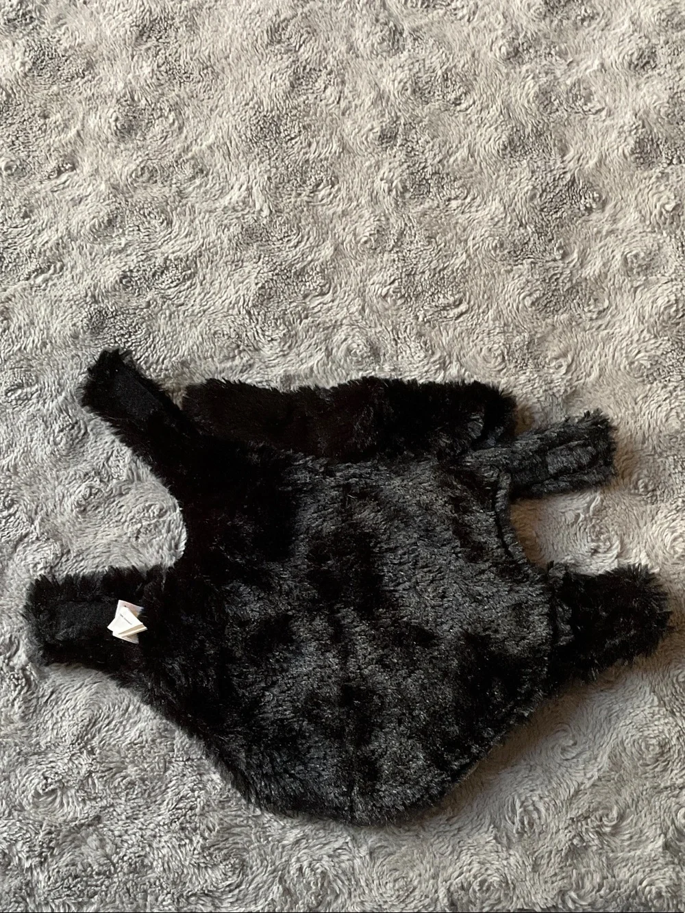 Quilted Gray Black Dog Faux-Fur vest NWOT